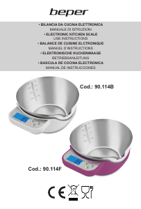 Mode d’emploi Beper 90.114B Balance de cuisine