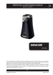 Návod Sencor SMO 6601 Otvárač na konzervy