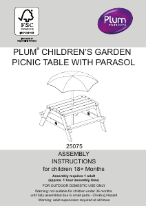 Bruksanvisning Plum 25075 Picnic Hagebord