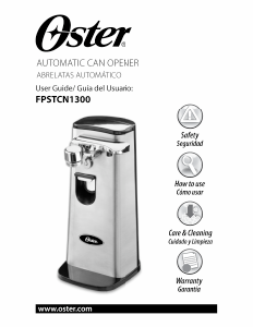 Manual de uso Oster FPSTCN1300 Abrelatas