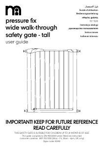 Manual Mothercare Pressure Fix Tall Baby Gate