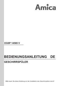 Bedienungsanleitung Amica EGSP 14569 V Geschirrspüler