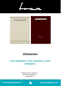 Manual Fram FDW-VRR606BGE++ Dishwasher