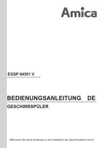 Bedienungsanleitung Amica EGSP 64501 V Geschirrspüler