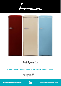 Manual Fram FSD-VRR315BDF+ Refrigerator