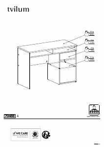 Руководство Tvilum 70488 Письменный стол