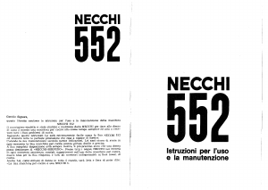 Manuale Necchi 552 Macchina per cucire