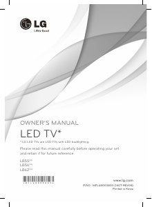 Посібник LG 49LB551V Світлодіодний телевізор