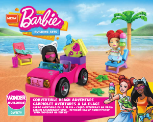 Handleiding Mega Construx set GWR79 Barbie Cabriolet strandavontuur