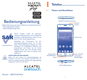 Bedienungsanleitung Alcatel 5070D Pop Star LTE Handy