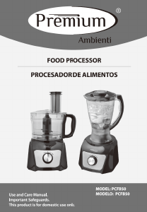 Manual de uso Premium PCFB50 Robot de cocina