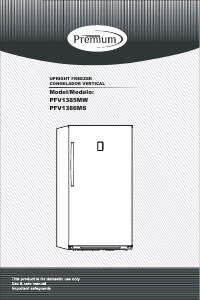 Handleiding Premium PFV1385MW Vriezer