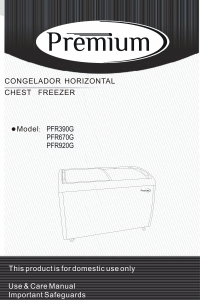 Manual de uso Premium PFR920G Congelador