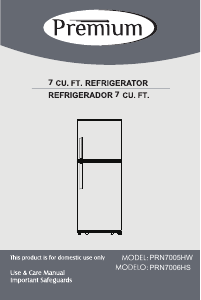 Manual Premium PRN7005HW Fridge-Freezer