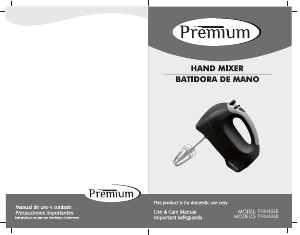 Manual de uso Premium PHM426B Batidora de varillas