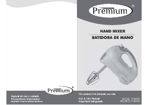 Manual de uso Premium PHM425 Batidora de varillas