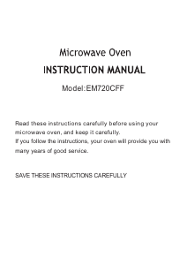 Manual Premium PM70744 Microwave