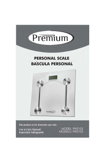 Manual de uso Premium PWS103 Báscula