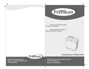 Manual de uso Premium PWM8010PM Lavadora