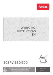 Manual Amica EGSPV 580 900 Dishwasher