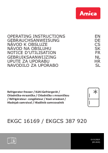 Priročnik Amica EKGC 16169 Hladilnik in zamrzovalnik