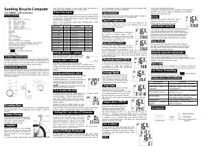 Manual Sunding SD-546AE Cycling Computer