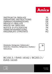 Handleiding Amica EVKS 16162 Koelkast