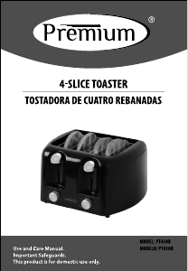 Manual de uso Premium PT430B Tostador