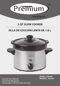 Manual de uso Premium PSC200 Slow cooker