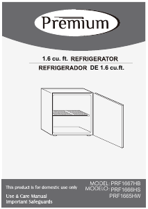 Manual de uso Premium PRF1665HW Refrigerador