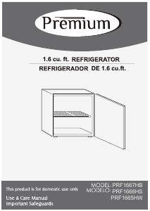 Manual de uso Premium PRF1666HS Refrigerador