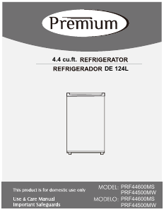 Manual de uso Premium PRF44600MS Refrigerador