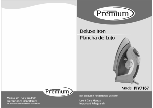 Manual de uso Premium PIV7167 Plancha