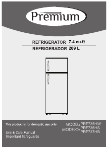 Manual Premium PRF736HS Fridge-Freezer