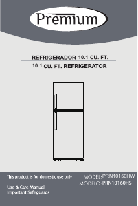 Manual Premium PRN10150HW Fridge-Freezer