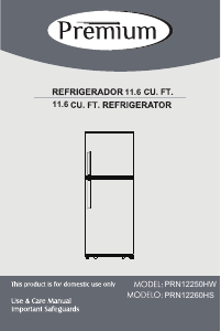 Manual Premium PRN12260HS Fridge-Freezer