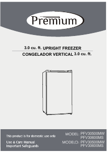 Manual de uso Premium PFV30500MW Congelador