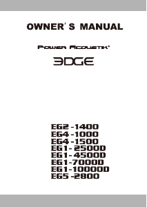 Handleiding Power Acoustik Edge EG1-2500D Autoversterker