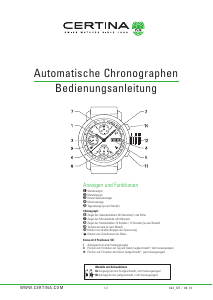 Bedienungsanleitung Certina Heritage C038.462.16.037.00 DS Chronograph Automatic Armbanduhr