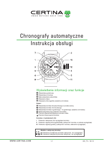 Instrukcja Certina Heritage C038.462.16.037.00 DS Chronograph Automatic Zegarek