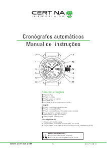 Manual Certina Heritage C038.462.16.037.00 DS Chronograph Automatic Relógio de pulso