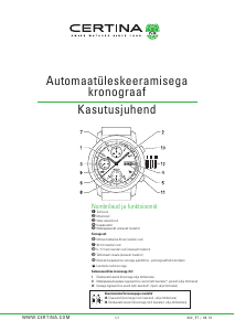 Kasutusjuhend Certina Heritage C038.462.16.037.00 DS Chronograph Automatic Käekell