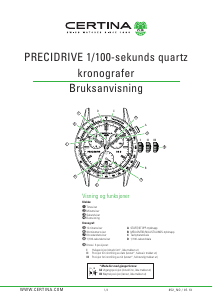 Bruksanvisning Certina Sport C001.647.16.057.01 DS Podium Chronograph 1/100 sec Ur