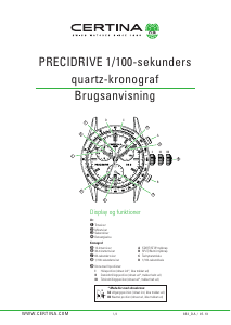 Brugsanvisning Certina Sport C001.647.22.057.00 DS Podium Armbåndsur