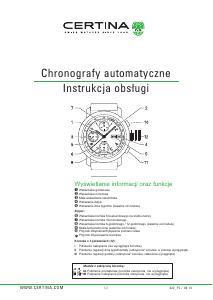 Instrukcja Certina Sport C034.427.11.057.00 DS Podium Zegarek