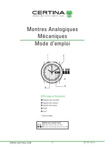 Mode d’emploi Certina Urban C029.426.16.041.00 DS-1 Big Date Montre