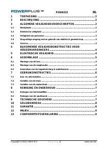 Handleiding Powerplus POW6223 Hogedrukreiniger
