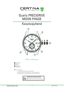 Kasutusjuhend Certina Urban C033.257.36.118.00 DS-8 Moon Phase Käekell