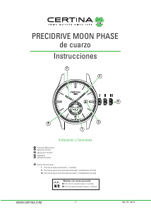 Manual de uso Certina Urban C033.457.16.081.00 DS-8 Moon Phase Reloj de pulsera