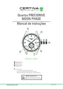 Manual Certina Urban C033.457.36.051.00 DS-8 Moon Phase Relógio de pulso